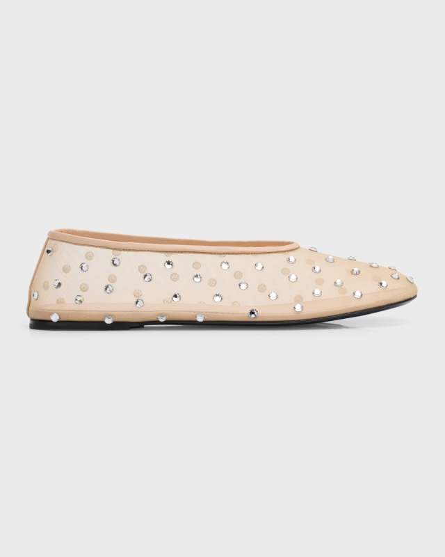 Marcy Crystal Mesh Evening Ballerina Flats